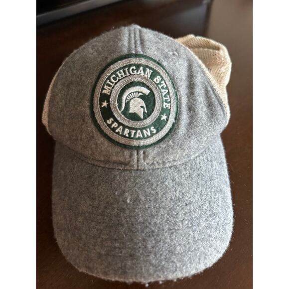 Legacy Men's Gray White Michigan State Spartans Adjustable Hat - Picture 1 of 6